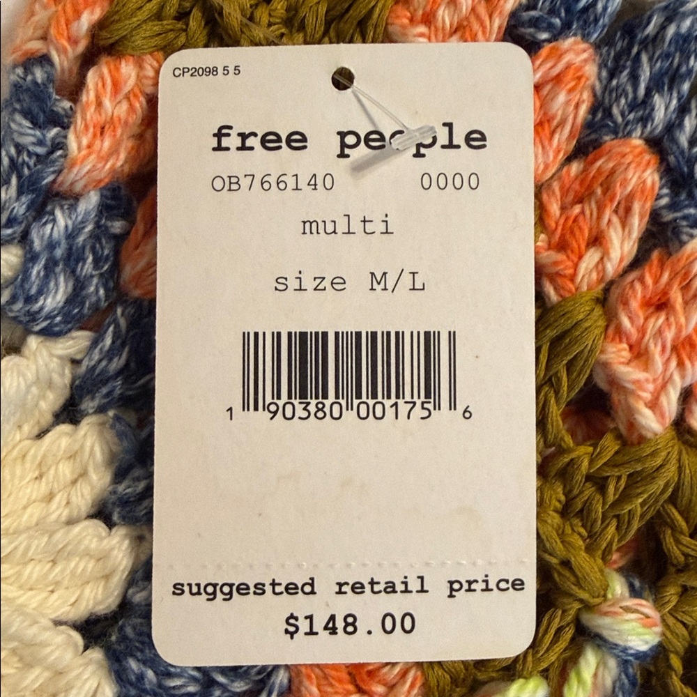 Free People “ Summer of Love “NWT Size M/L Multicolor Crochet Fringe Tank Top - Picture 9 of 15